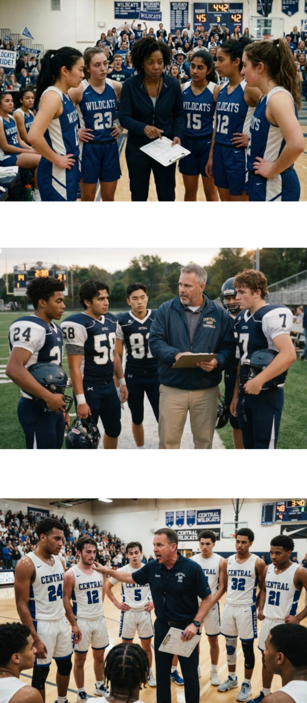 high school coaches with their players